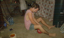 Grinding coconut