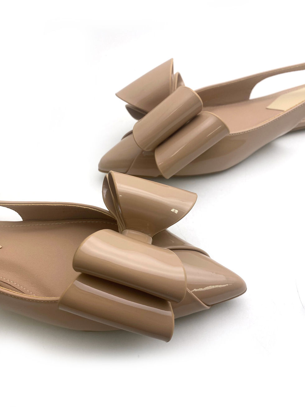 Miniatura: Zapatos planos con lazo grande, color beige claro