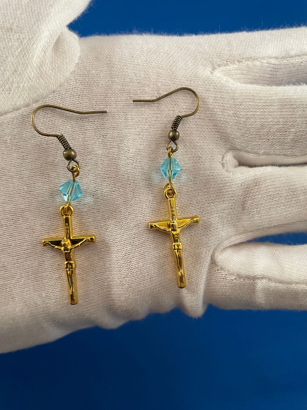 Gold Cross with Glass Crystal