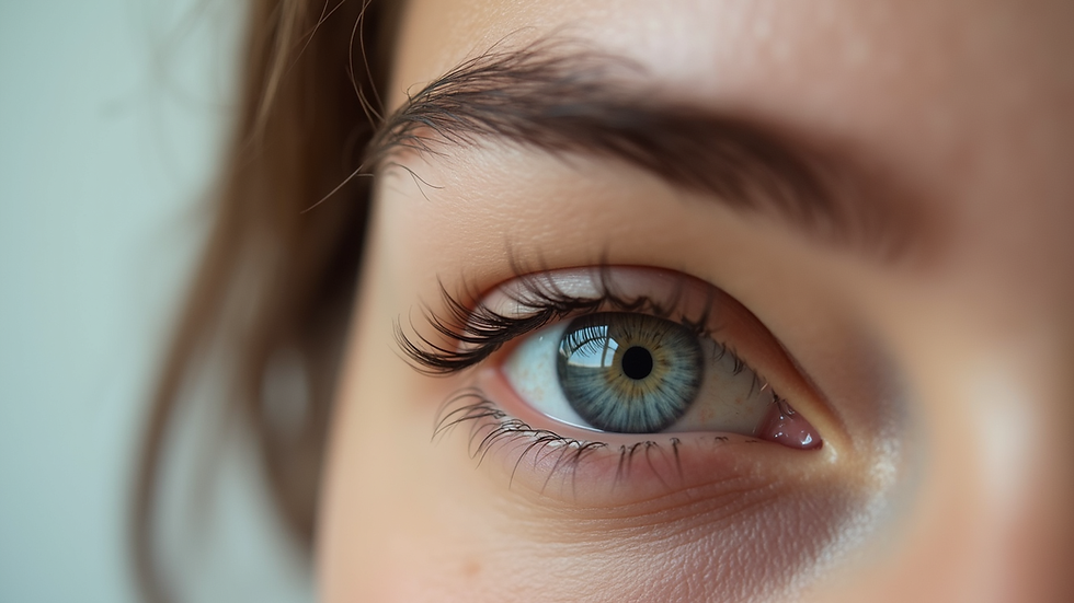 Eye-level view of a neatly shaped eyebrow with natural fullness