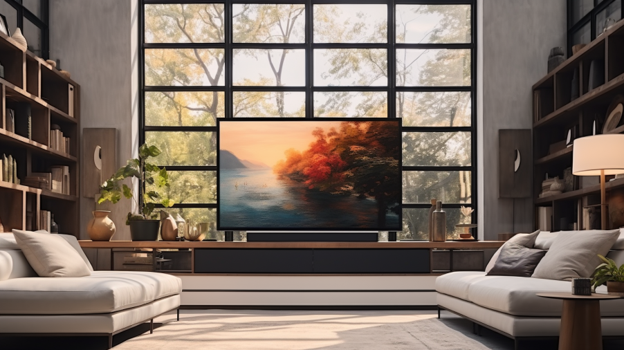 An instructional image showing the step-by-step process of connecting a soundbar to a Samsung, LG, Vizio, or Sony smart TV
