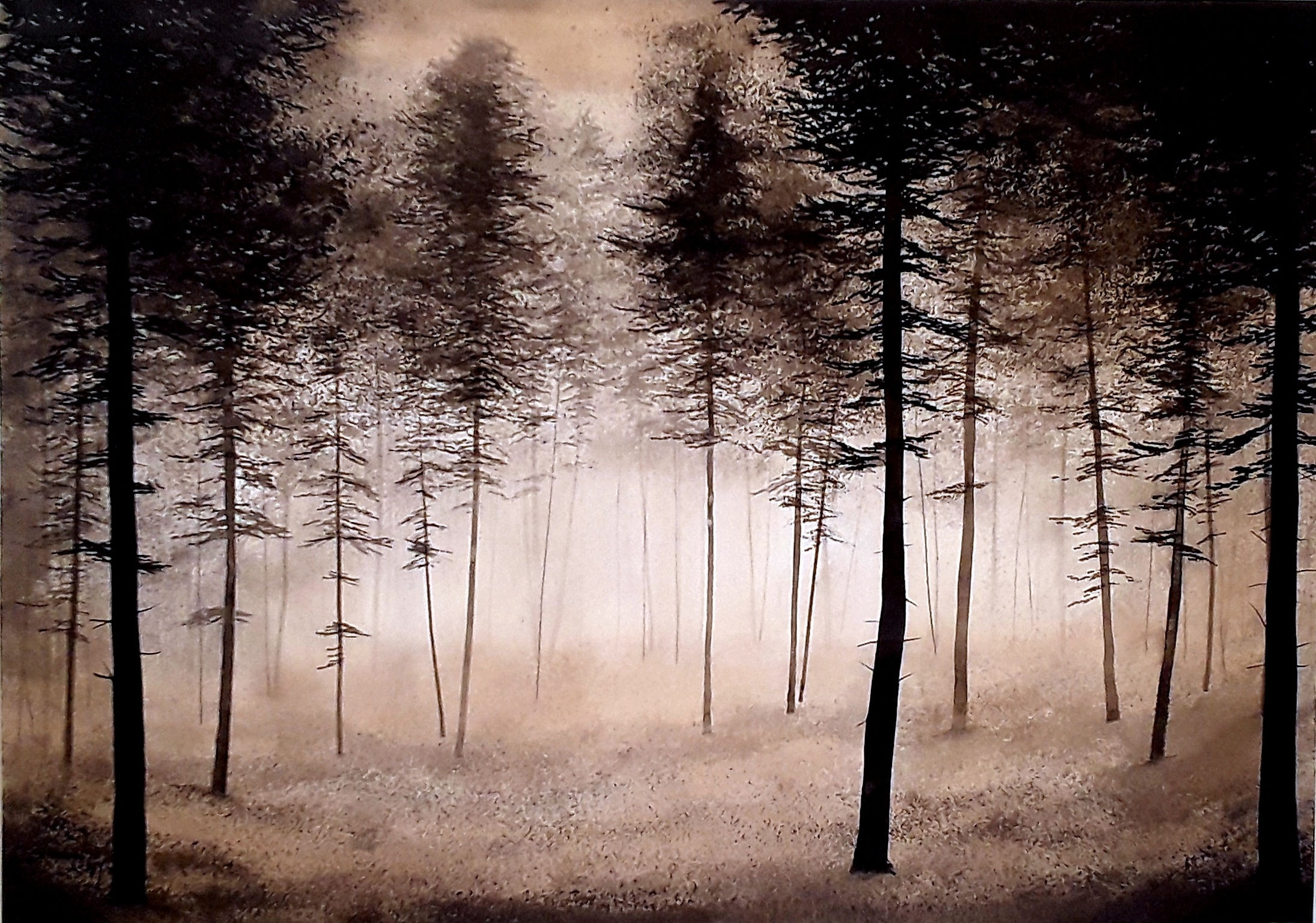 Amber forest corridor