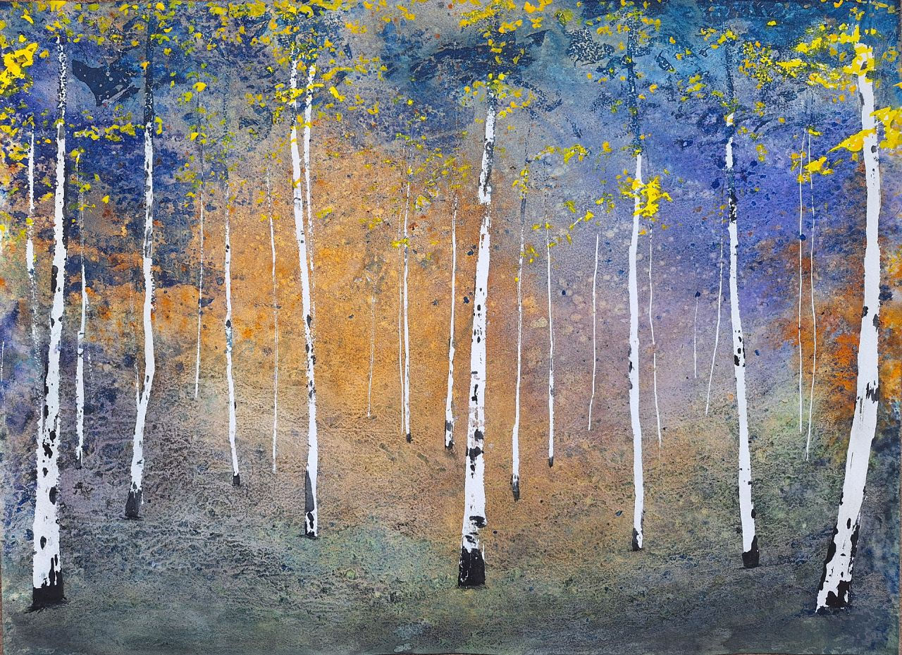 Birch trees autumnal shimmer