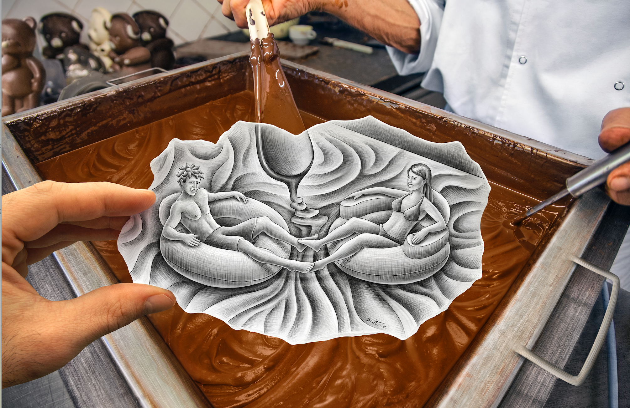 Chocolate swimming pool