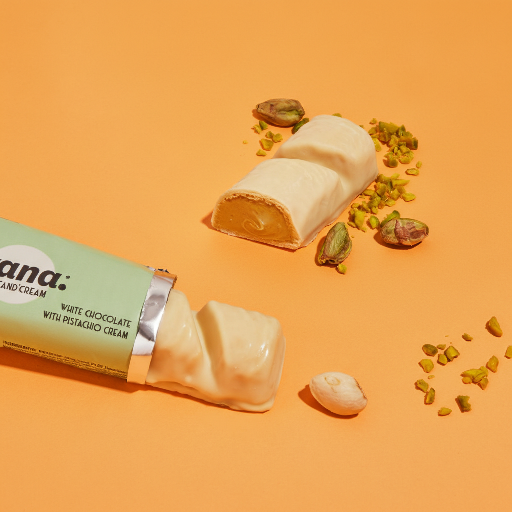 Proteïnewafel | Witte chocolade & pistachecrème | Zonder toegevoegde suiker, glutenvrij