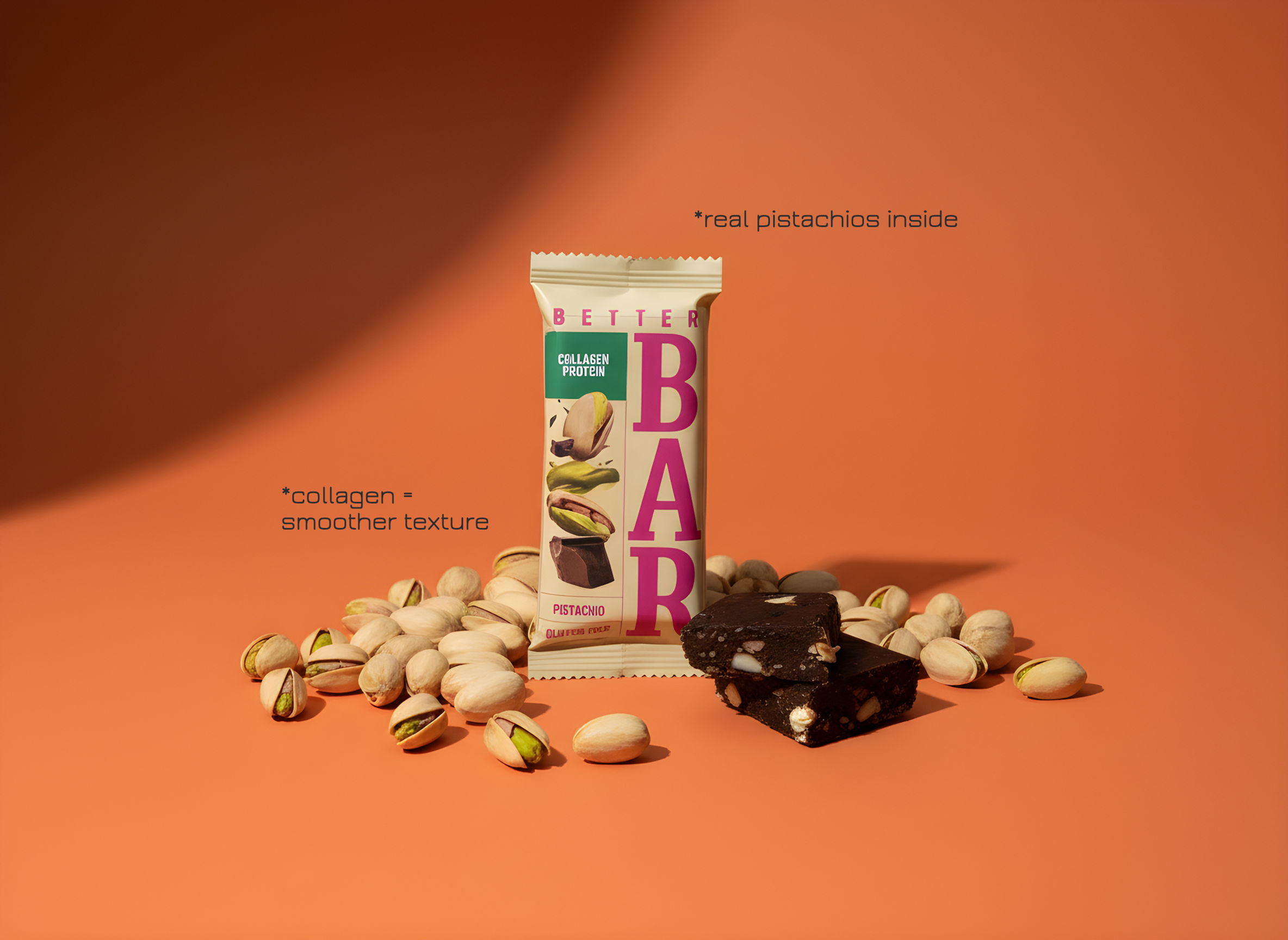 Collageen-eiwit-pistachereep | Betere snack, glutenvrij