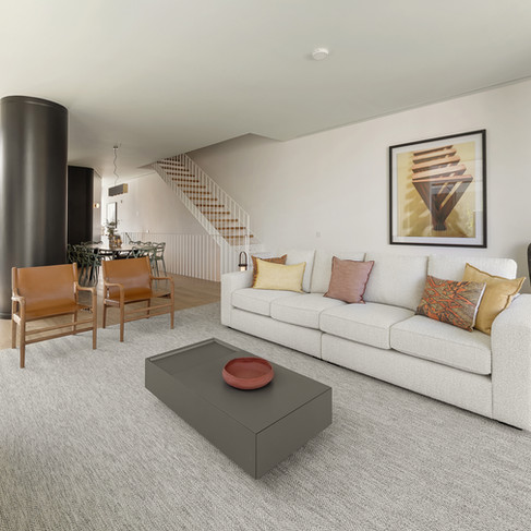 Sala com home staging, Luxury home staging para alojamento turístico