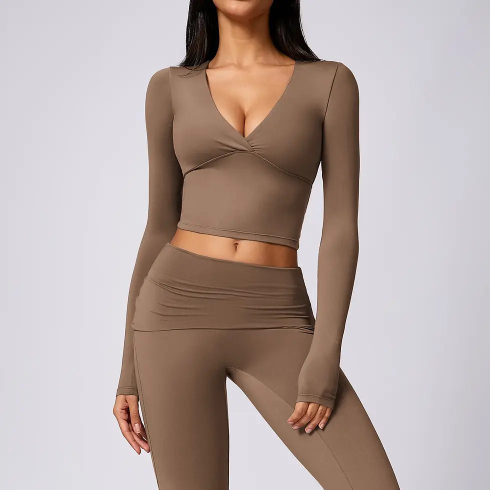 Thumbnail: Yoga Workout v Neck Sports Crop Top