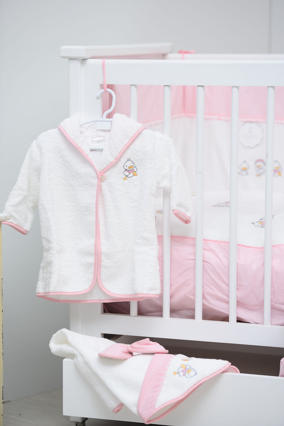 Peignoir rose oiseau