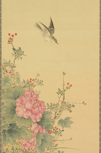 掛軸 鈴木啓處「四季之花」双幅 |新古美術いづも