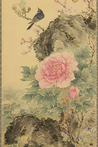 掛軸 鈴木啓處「四季之花」双幅 |新古美術いづも