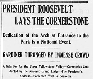 Cornerstone of Arch laid by Teddy Roosevelt