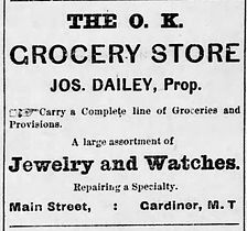 O.K. Grocery Store Gardiner, Joseph Dailey Gardiner