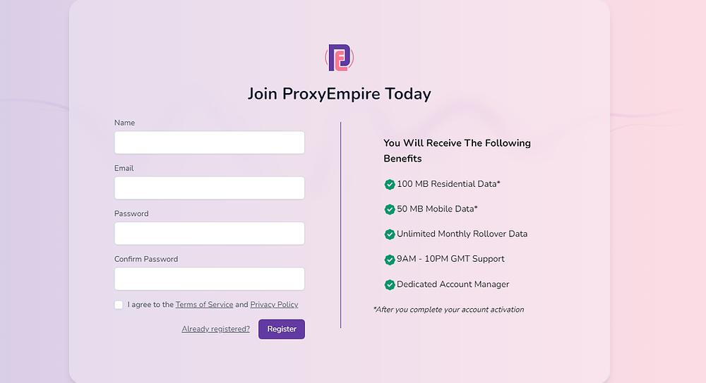 Proxy Empire Join Account