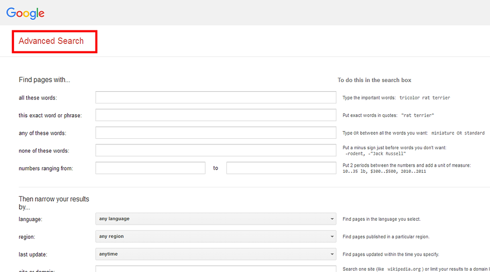 Google Advance Search