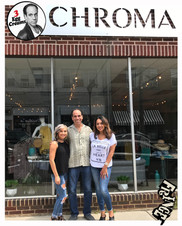Vin Morrone visits CHROMA BEAUTY BAR in Hammonton! (Pictured: Taylor, Vin Morrone, Norma - Owner)