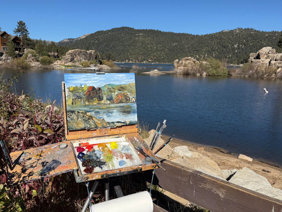 Art by a lake