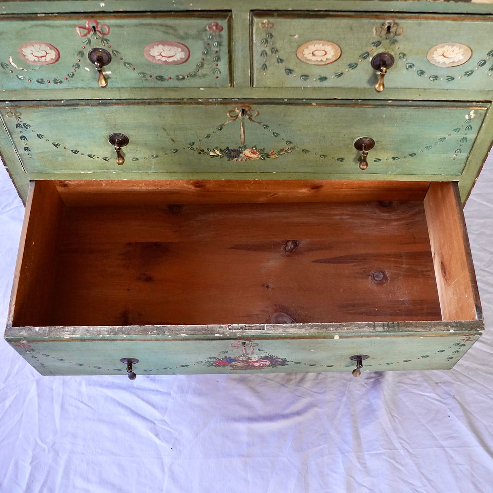 Thumbnail: Antique Tyrolean Painted Folk Chest of Drawers