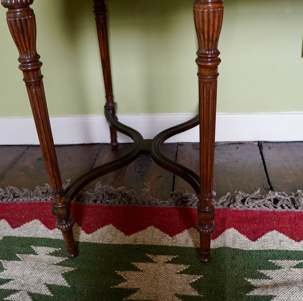 Thumbnail: Victorian rosewood and brass strung writing desk by Collinson & Lock of London