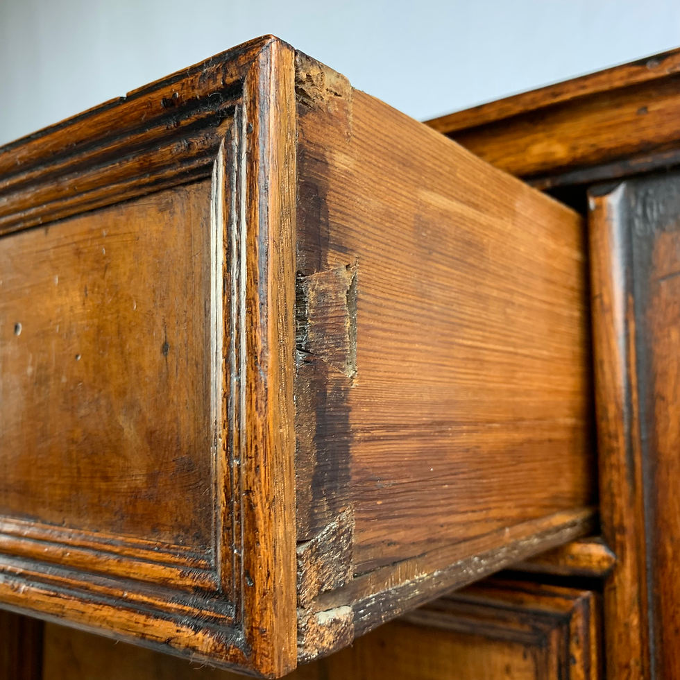 Thumbnail: 17th century oak and walnut two part chest of drawers