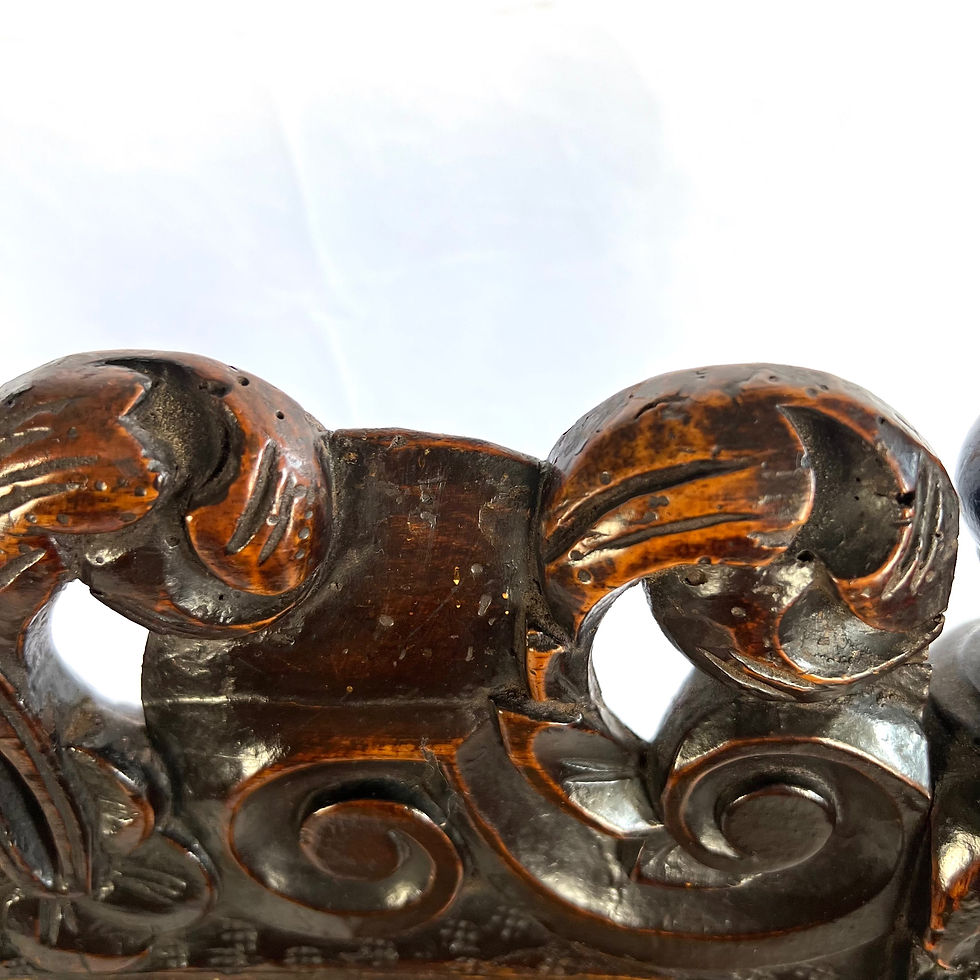 Thumbnail: Pair of Queen Anne style carved walnut occasional chairs