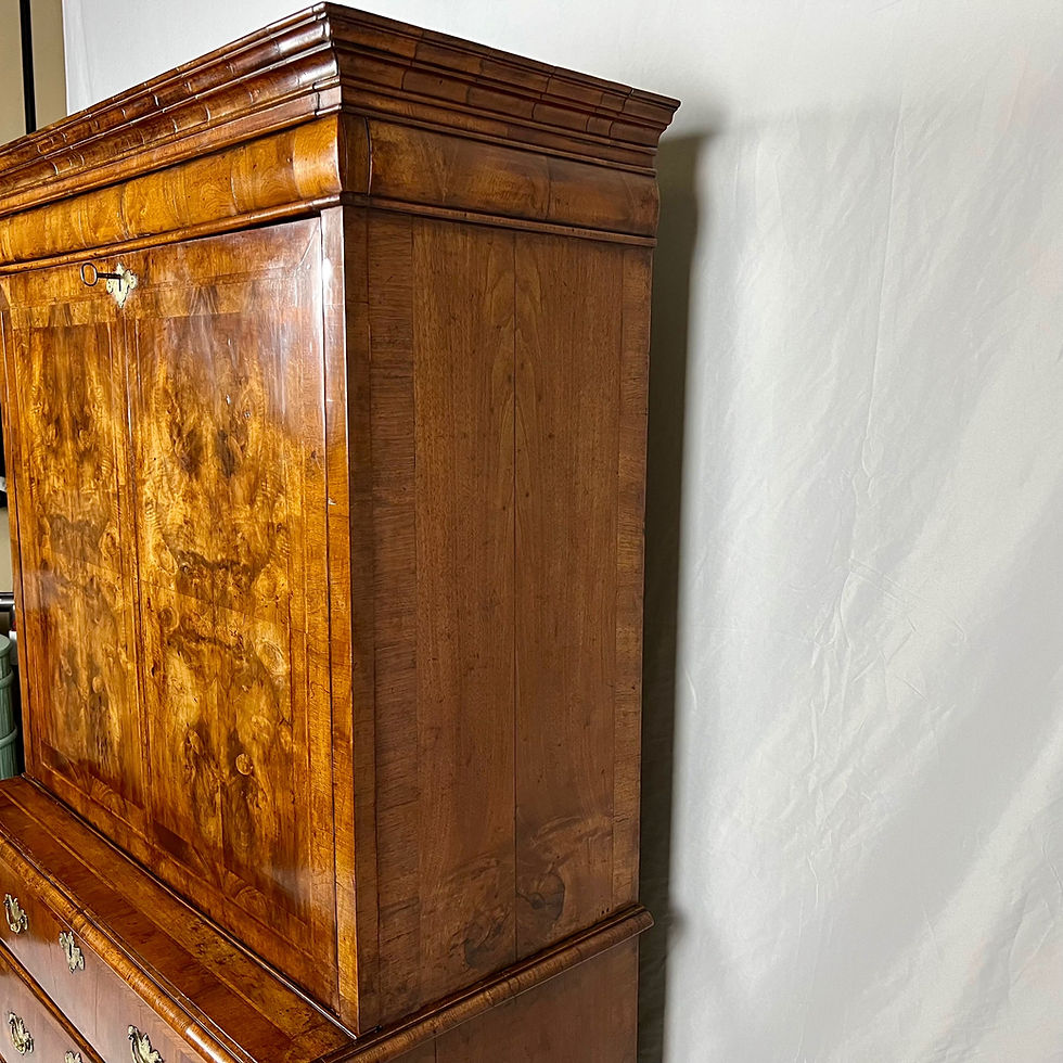 Thumbnail: Queen Anne/ George I inlaid, figured walnut escritoire