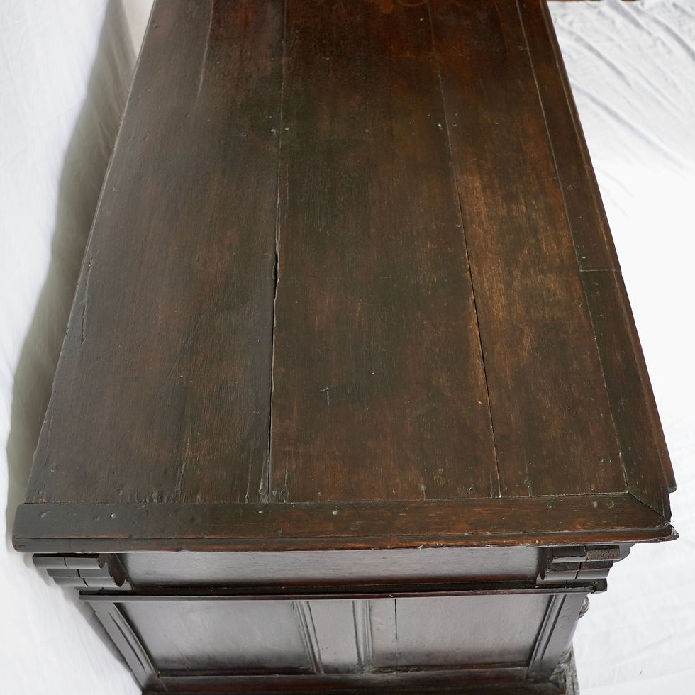 Thumbnail: 17th century & later oak coffer/ chest of drawers