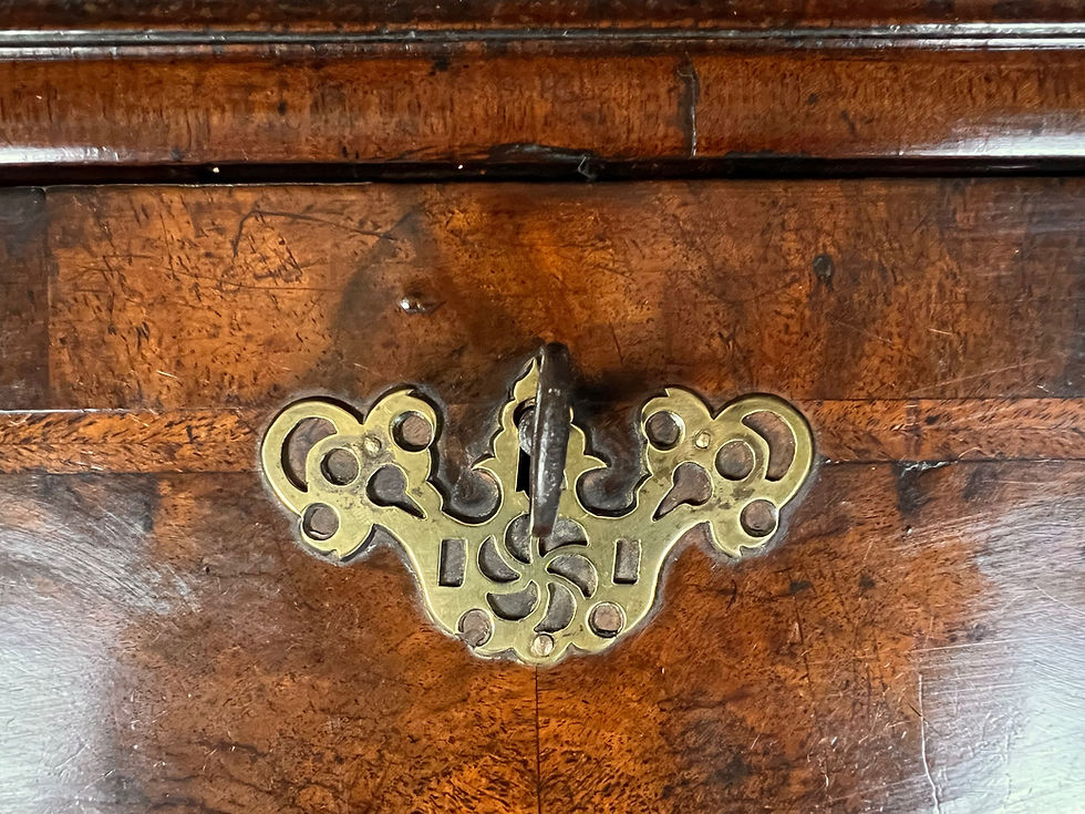 Thumbnail: Georgian burr walnut glazed bureau bookcase