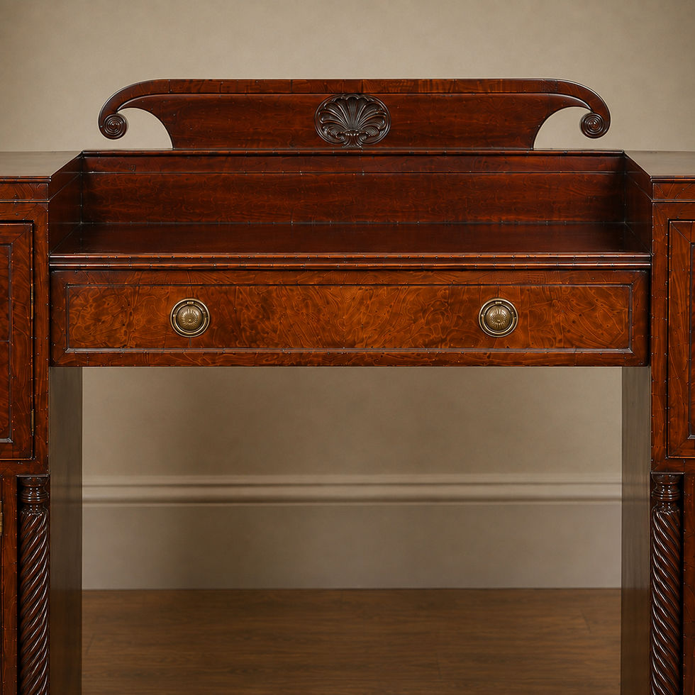 Thumbnail: Regency Mahogany Pedestal Sideboard Figured Mahogany c.1820