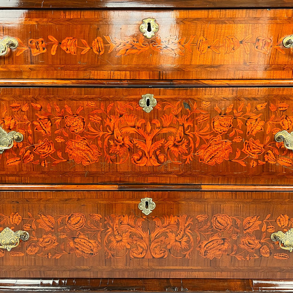 Thumbnail: 18th century walnut and floral and seaweed marquetry inlaid escritoire
