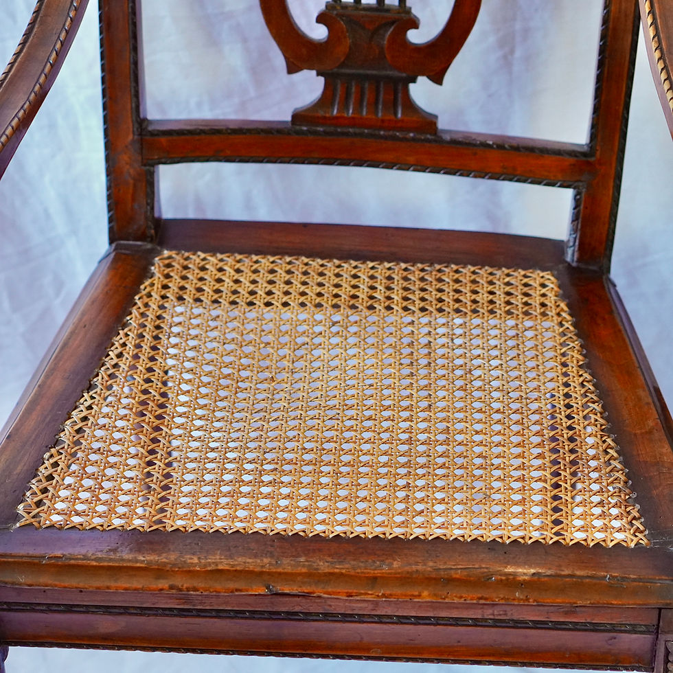 Thumbnail: Pair of 19th Century Lyre Back Open Armchairs