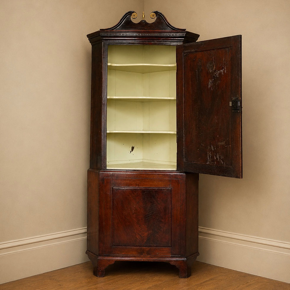 Thumbnail: George III Mahogany Standing Corner Cupboard
