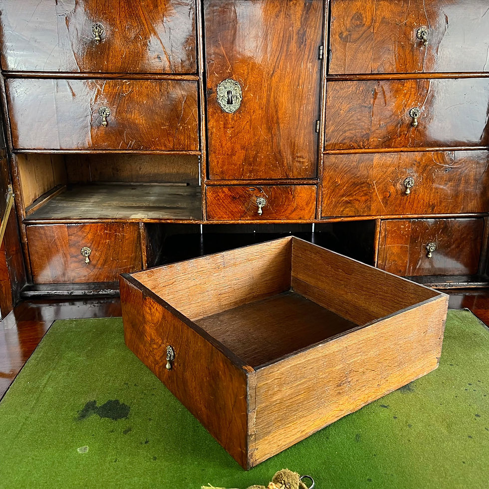 Thumbnail: 18th century walnut and floral and seaweed marquetry inlaid escritoire
