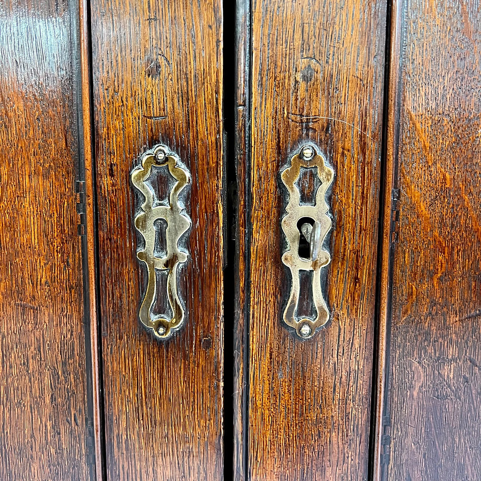 Thumbnail: Large Georgian oak floorstanding corner cupboard