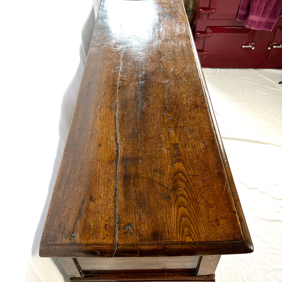 Thumbnail: Small Jacobean geometric oak dresser/ sideboard