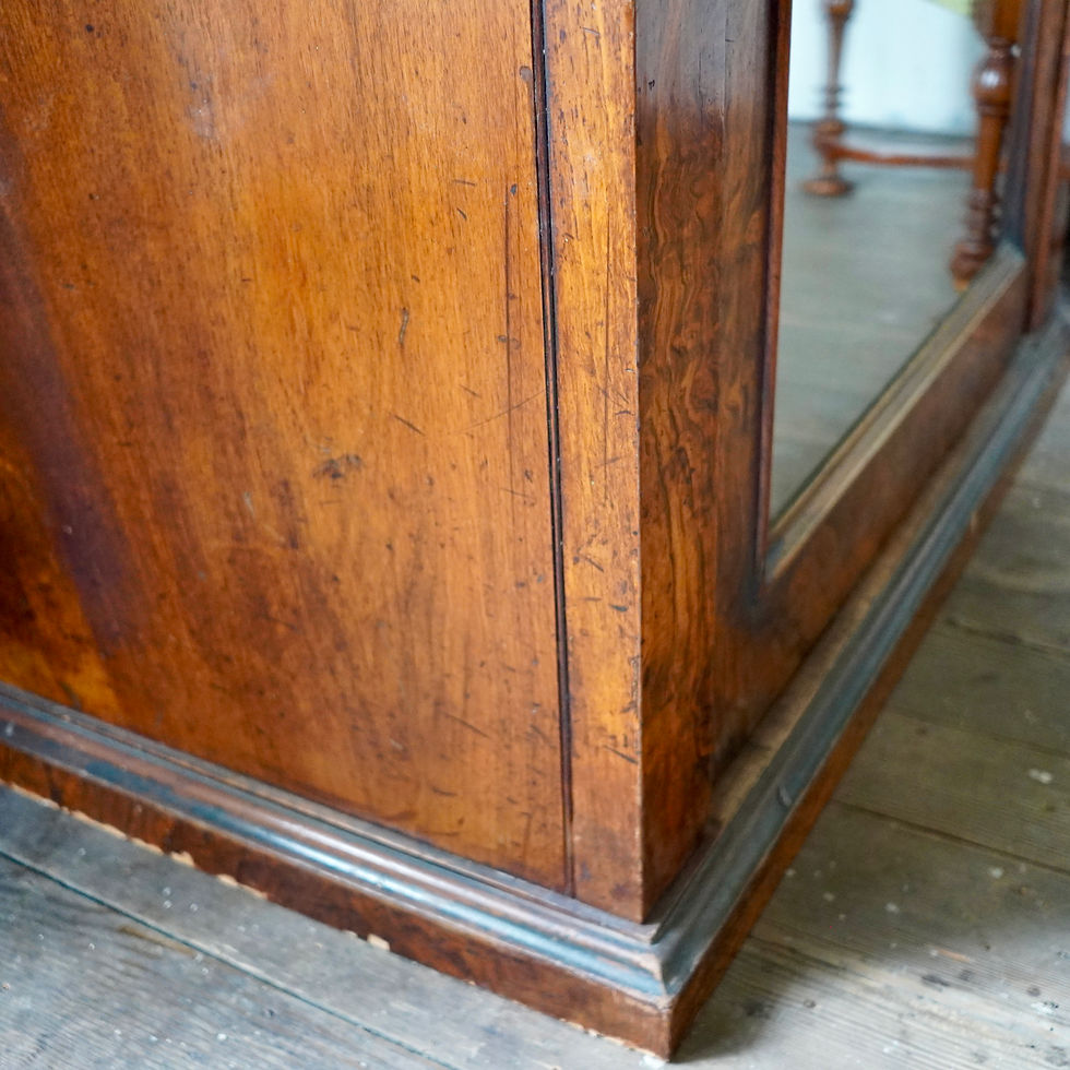 Thumbnail: Victorian Figured Walnut Single Mirrored Wardrobe