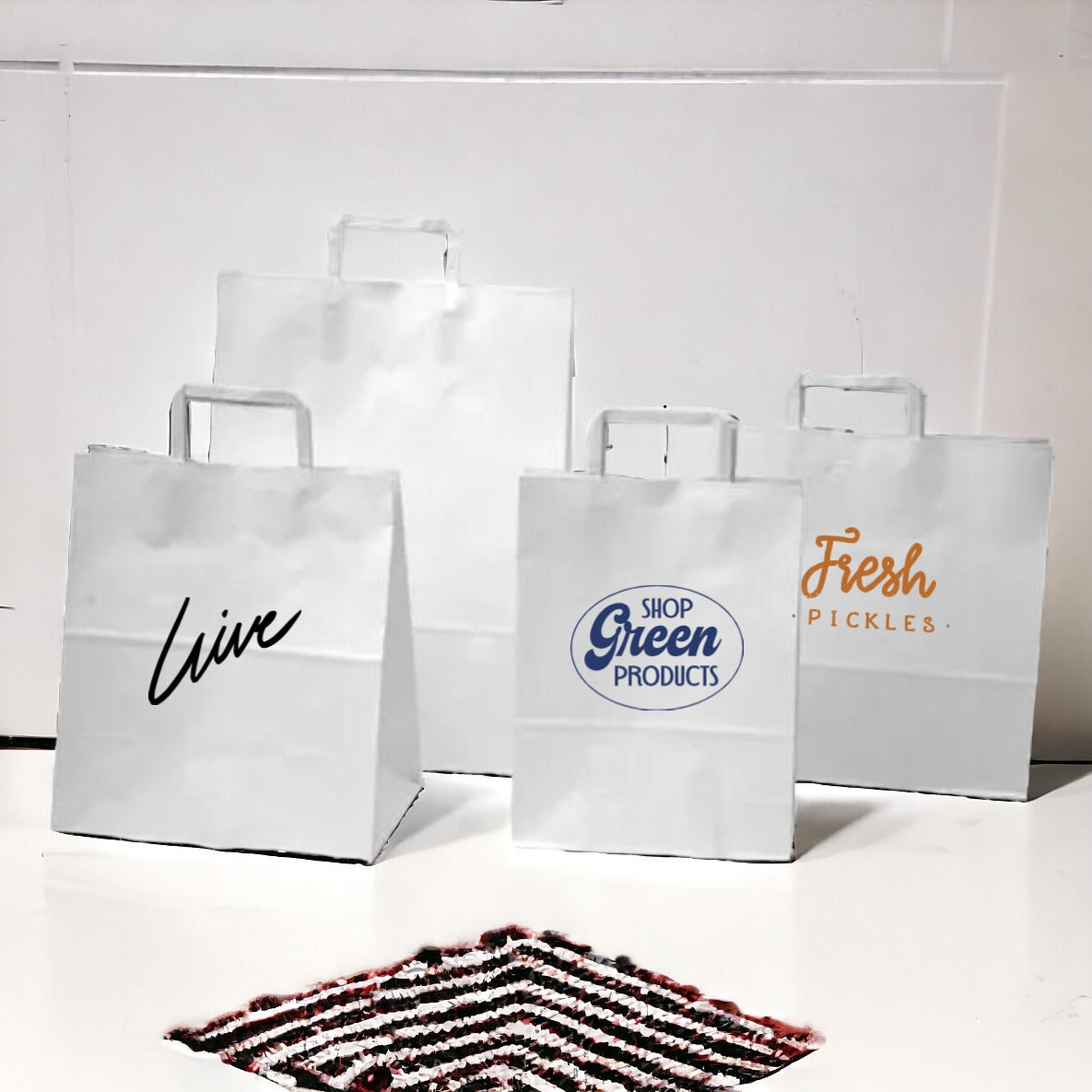 Pack de 100 Bolsas de papel Kraft Personalizadas a una tinta