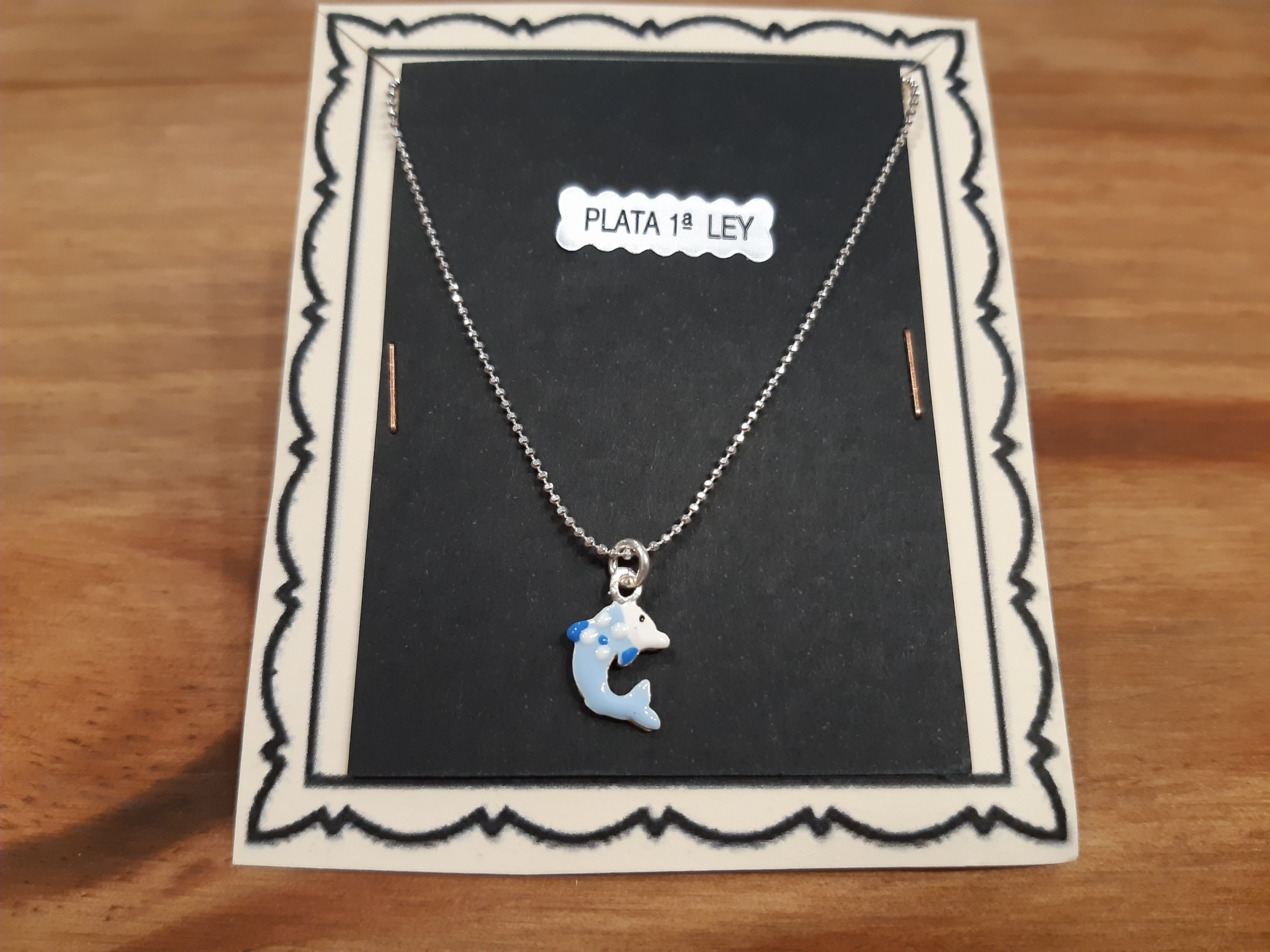 Colgante Plata Delfin Esmaltado
