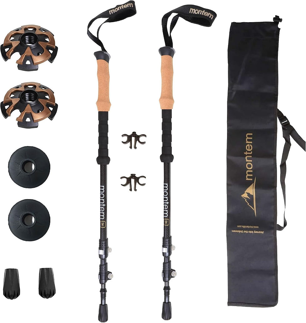 These hiking poles are my go-to for my adventures. Lightweight and adjustable, they're perfect for any trek!