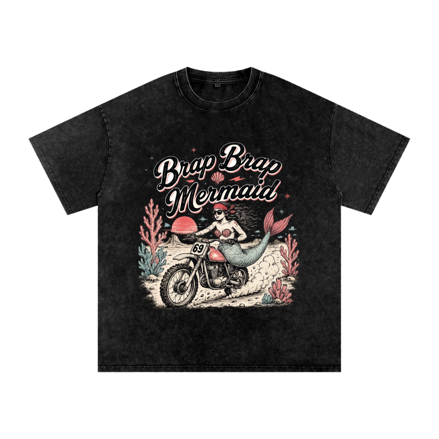 GG Brap Mermaid Premium Vintage Oversized S/S Tee