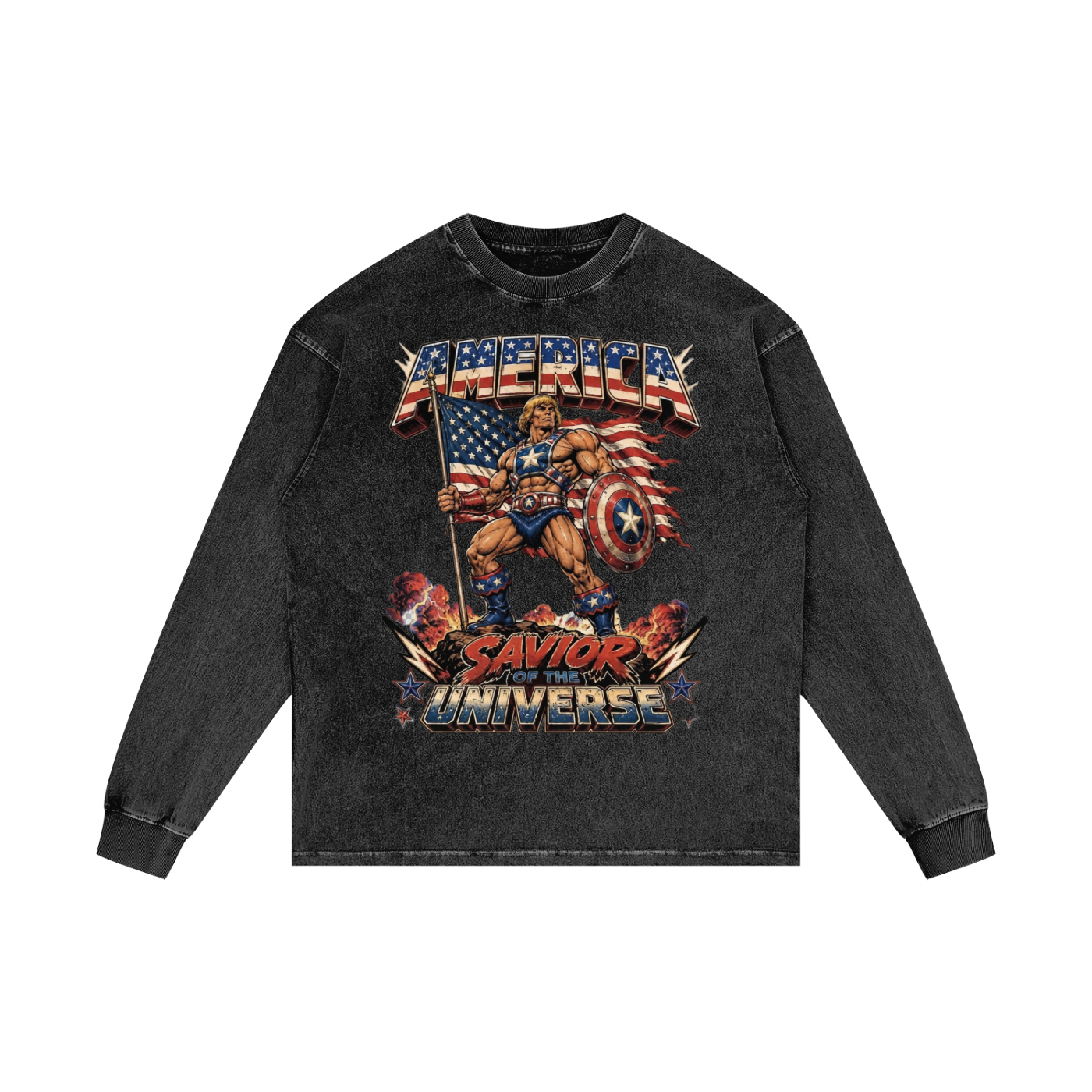 ERO Americas Savior Acid Wash Oversized L/S Tee