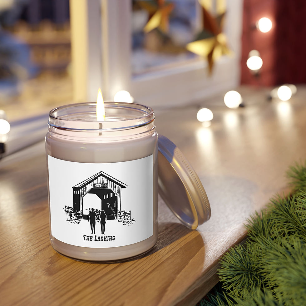 Thumbnail: Rustic Scented Soy Candle, Personalized Covered Bridge, Gift, Wedding 