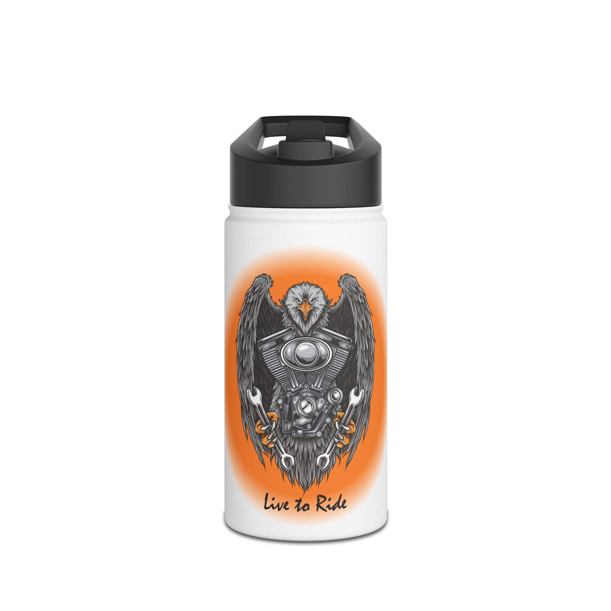 Live to Ride Stainless Steel Water Bottle Biker Gift Travel Mug Adventure Gear