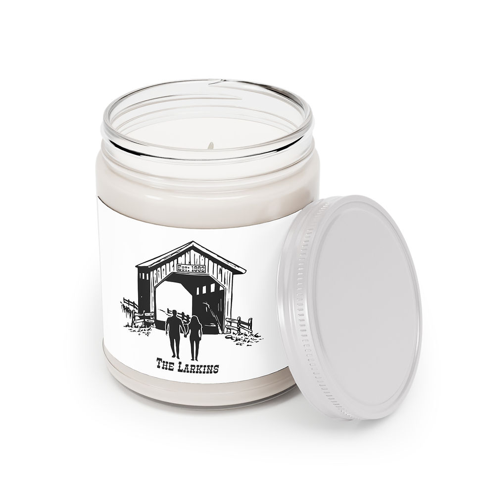 Thumbnail: Rustic Scented Soy Candle, Personalized Covered Bridge, Gift, Wedding 