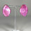 Thumbnail: Simple Bended Petal Earrings, Bijoux Vii Idea Collection Glittery finish pink on the earring stand