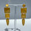 Thumbnail: Shark gold color Earrings Bijoux Vii Mykonos Collection, glossed finish, 4pieces, on the earrings stand