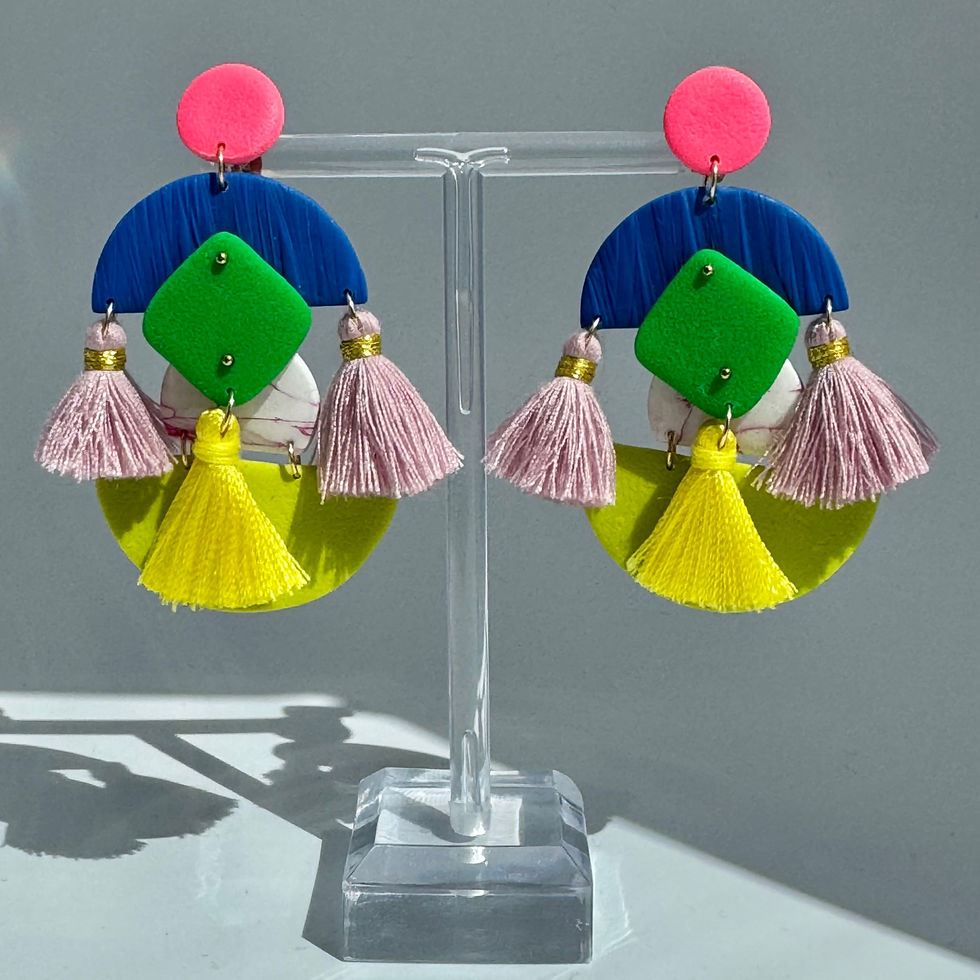SR Earrings Bijoux Vii, Mykonos Collection, multicolor S size on the earring stand