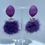 Thumbnail: Queen Mono Earrings Olympia collection Bijoux Vii, purple and purple fur with crystal on the earrings stand