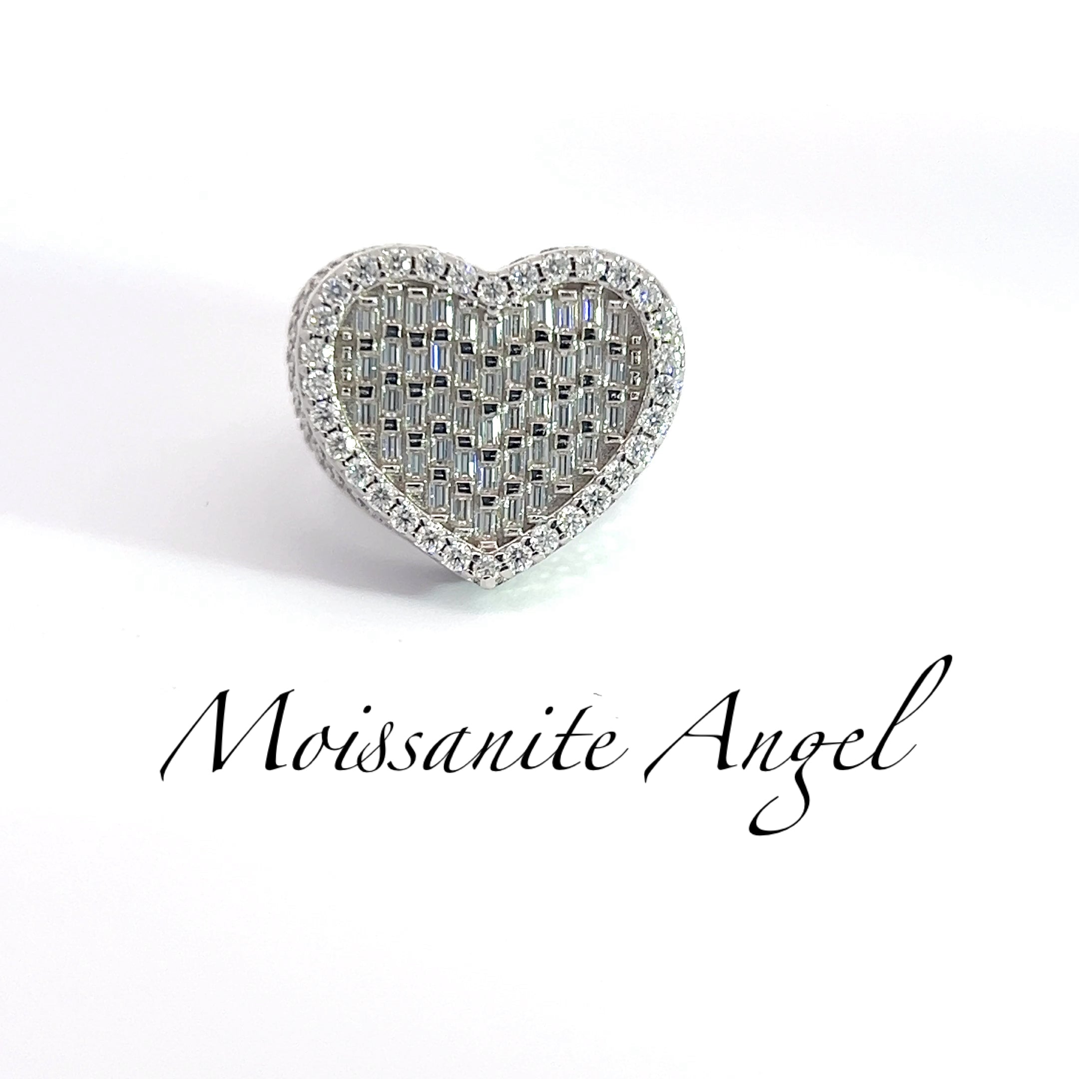 Moissanite Heart Statement Ring