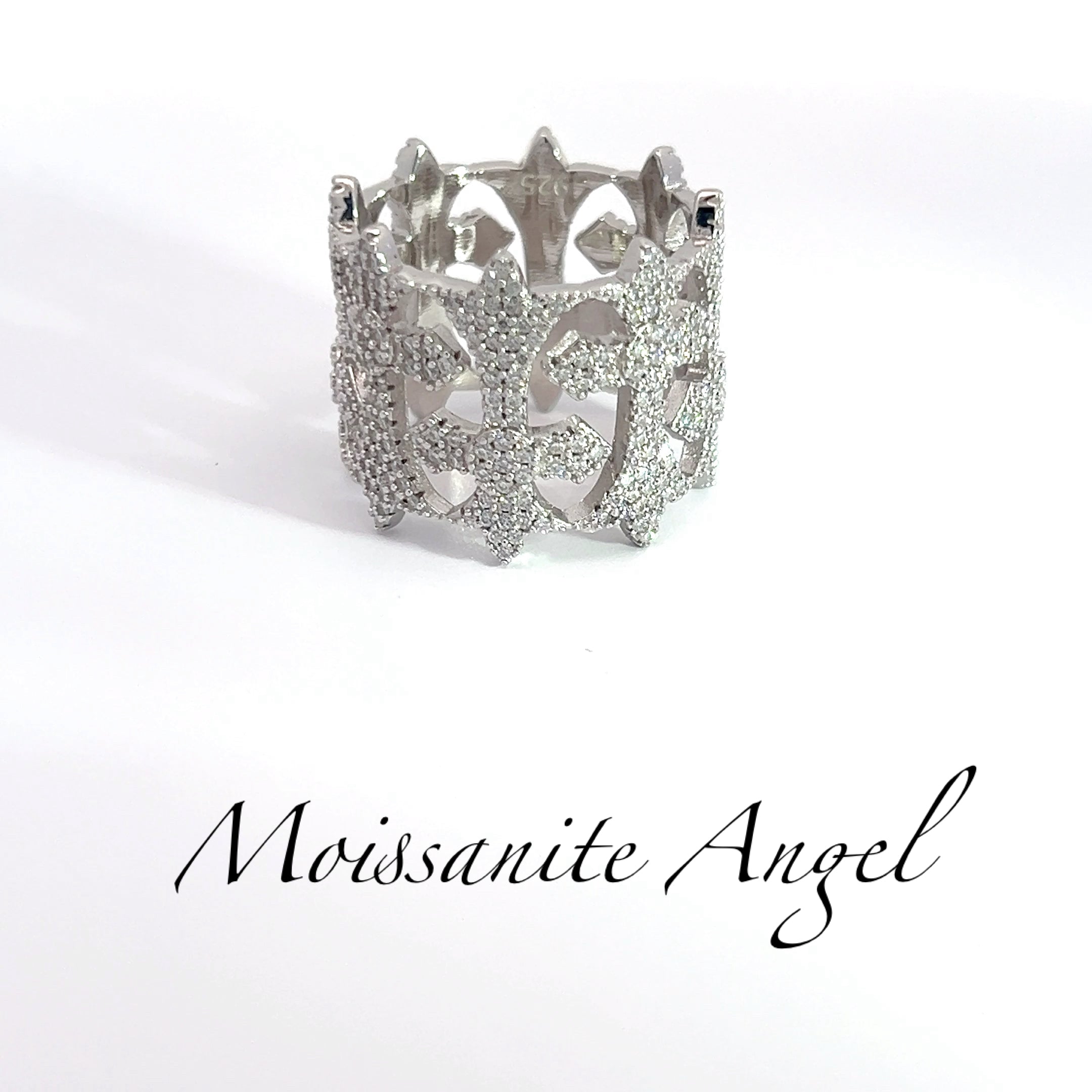 Moissanite Cross Statement Ring